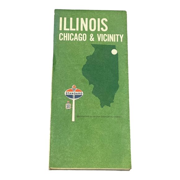 VTG 1970 Illinois Chicago & Vicinity Map - Picture 1 of 9